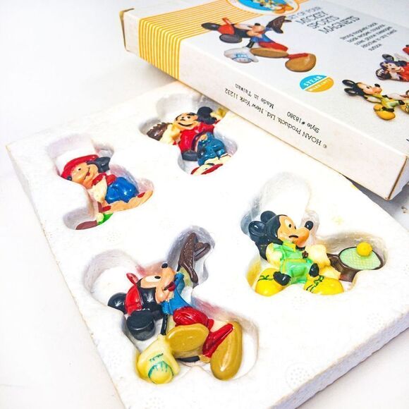 Vintage Mickey Mouse Sports Magnets Hoan Set of 4 - Picture 2 of 10
